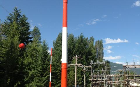 RS PowerON poles used in substation